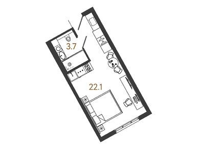 Студия 25.80 кв.м, ARTSTUDIO M103, 12 300 000 руб.