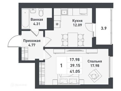 Планировки однокомнатные в Клубный дом «Феникс»