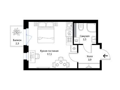 Студия 25.40 кв.м, ЖК «Экография», 5 629 783 руб.