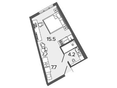 Студия 26.80 кв.м, ARTSTUDIO M103, 8 300 000 руб.