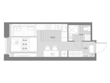 1-комнатная 25.96 кв.м, ЖК AVANT (Авант), 23 011 520 руб.