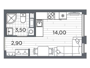Студия 21.20 кв.м, ЖК «Плюс Пулковский», 5 810 920 руб.