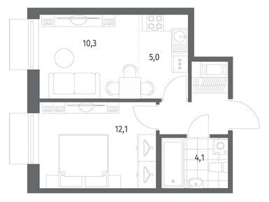 Планировки двухкомнатные в ЖК «Парусная 1»