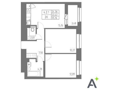 Планировки трехкомнатные в ЖК «Аквилон SOLAR» (Солар)