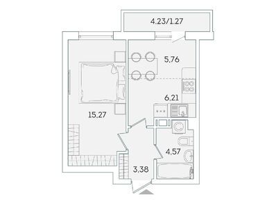 1-комнатная 35.40 кв.м, ЖК  Lampo (Лампо), 5 625 000 руб.