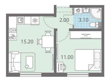 Планировки однокомнатные в ЖК «Ржевский парк»