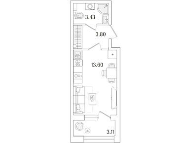 Планировки студии в ЖК «Аурум»
