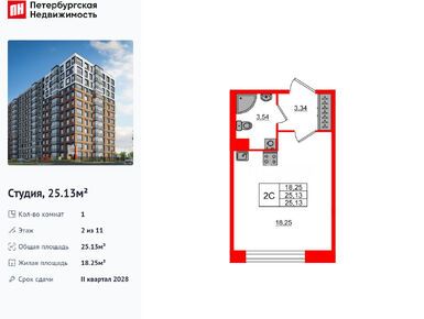 Студия 25.13 кв.м, ЖК «Астра Континенталь», 10 300 076 руб.