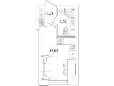 Планировки студии в ЖК «Кинопарк»