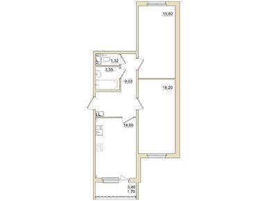 2-комнатная 62.02 кв.м, ЖК Granholm Village (Гранхольм Вилладж), 9 116 940 руб.