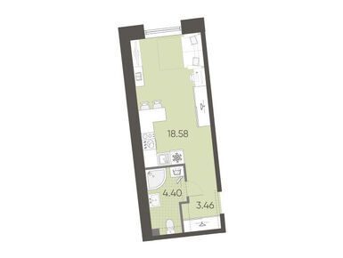 Студия 26.44 кв.м, ЖК «Бульвар Грина», 9 870 581 руб.