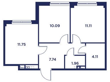 Планировки двухкомнатные в ЖК «Кронфорт. Центральный»