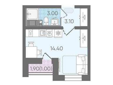 Студия 21.90 кв.м, ЖК «Цветной город», 5 118 030 руб.