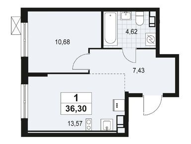 Планировки однокомнатные в ЖК «А101 Лаголово»