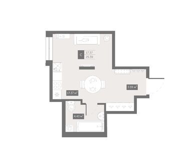 Планировки студии-апартаменты в «Zoom Черная речка» (Зум Черная речка)