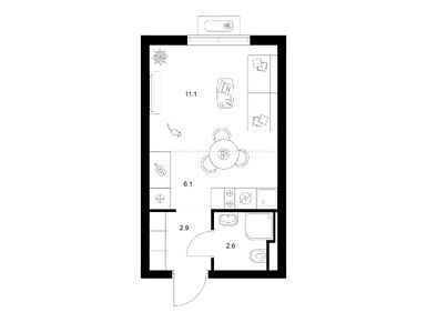 Студия 22.70 кв.м, Янинский лес, 4 079 190 руб.