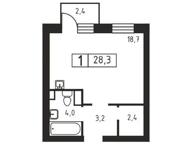 Студия 28.30 кв.м, ЖК «Шотландия», 3 265 820 руб.