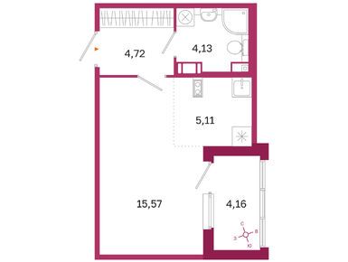 Студия 29.53 кв.м, ЖК «Дом на Курской», 13 270 634 руб.