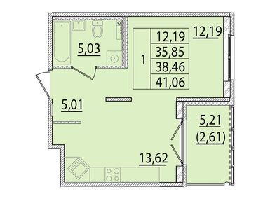 1-комнатная 35.85 кв.м, ЖК «Образцовый квартал 15», 7 564 350 руб.