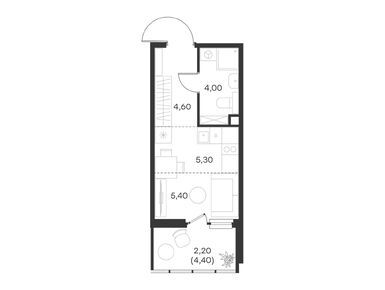 Студия 21.50 кв.м, Левел Мечникова, 7 658 735 руб.