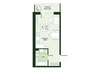 Планировки студии в ЖК «Охтинские высоты»