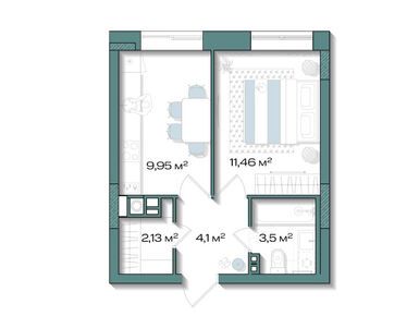 Планировки однокомнатные в Клубный дом «Аксиома. Возрождение»