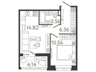 1-комнатная 35.48 кв.м, ЖК Ultra City 3.0 (Ультра Сити 3.0), 9 617 235 руб.