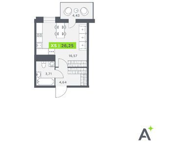 Студия 26.10 кв.м, ЖК «Аквилон Сторис», 6 663 840 руб.