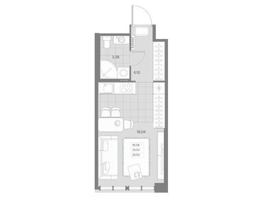 1-комнатная 25.52 кв.м, ЖК AVANT (Авант), 26 282 739 руб.