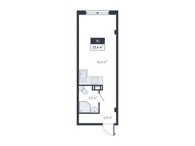 Студия 23.40 кв.м, ЖК «Ромашки», 3 616 423 руб.