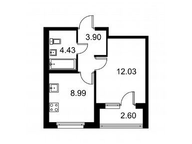 Планировки однокомнатные в ЖК «Квартал Заречье»