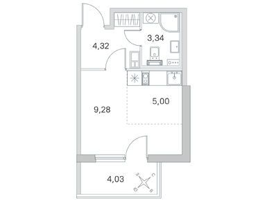 Студия 21.94 кв.м, ЖК «Любоград», 7 154 634 руб.