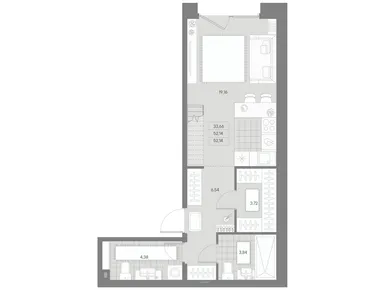 1-комнатная 52.14 кв.м, ЖК «Альпен», 26 330 700 руб.