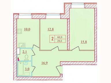 Планировки двухкомнатные в ЖК  «Новый мир»