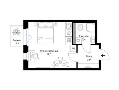 Студия 25.30 кв.м, ЖК «Экография», 5 607 619 руб.