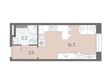 Студия 22.50 кв.м, ЖК «Большая Охта», 7 974 000 руб.