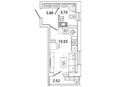 Планировки студии в ЖК Master Place (Мастер Плейс)