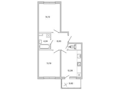 Планировки двухкомнатные в ЖК «Югтаун»