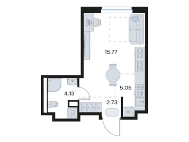 Студия 27.68 кв.м, ЖК «Глоракс Новоселье», 6 039 999 руб.