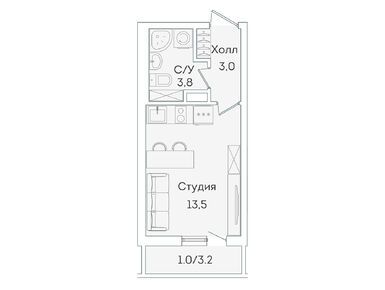Студия 20.30 кв.м, ЖК  Lampo (Лампо), 4 700 000 руб.