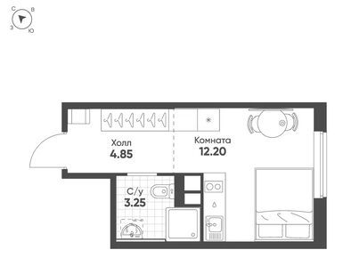 Студия 20.30 кв.м, ЖК «АВЕНЮ-АПАРТ ПУЛКОВО», 9 294 396 руб.