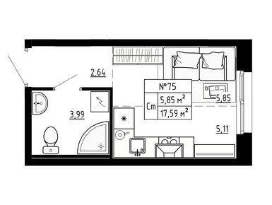Планировки студии в ЖК «Аннино Сити»