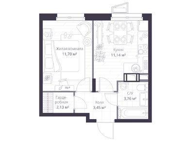 Планировки однокомнатные в ЖК Veren Nort Сертолово