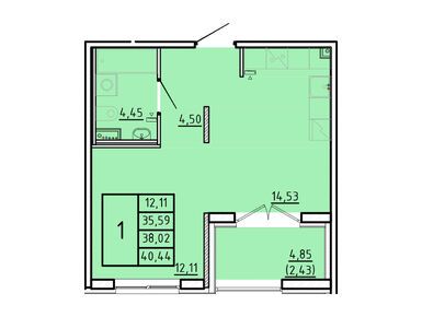 1-комнатная 35.59 кв.м, ЖК «Образцовый квартал 16», 7 206 975 руб.