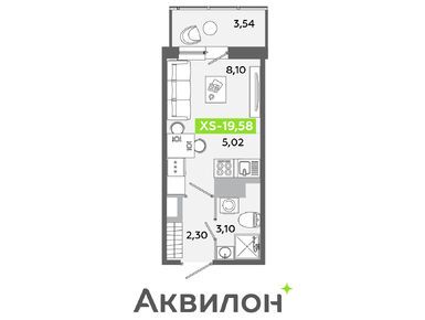 Планировки студии в ЖК «Аквилон Янино»