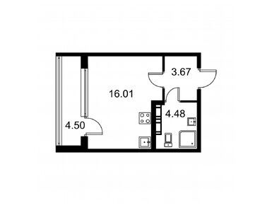 Студия 26.41 кв.м, ЖК «Квартал Заречье», 4 621 750 руб.