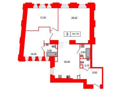 Планировки 3-к. апартаменты в ЖК «Северная корона»