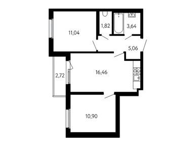 Планировки двухкомнатные в ЖК «17 линия»