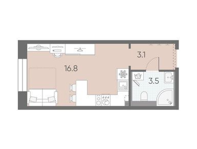 Студия 23.40 кв.м, ЖК «Большая Охта», 8 206 380 руб.