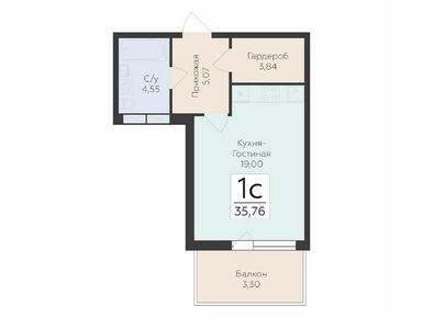 Планировки однокомнатные в ЖК «Финский квартал»